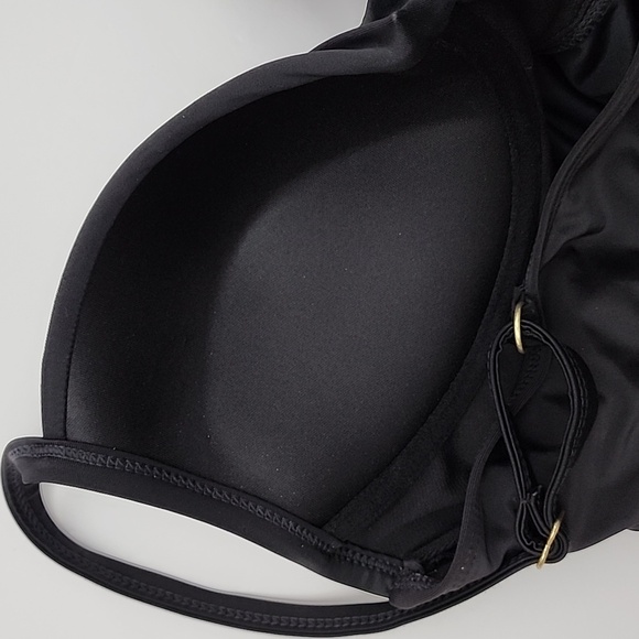 Time & Tru Black Tankini  Top Padded Underwire Padded Cups Flowy Size Medium - Picture 6 of 13